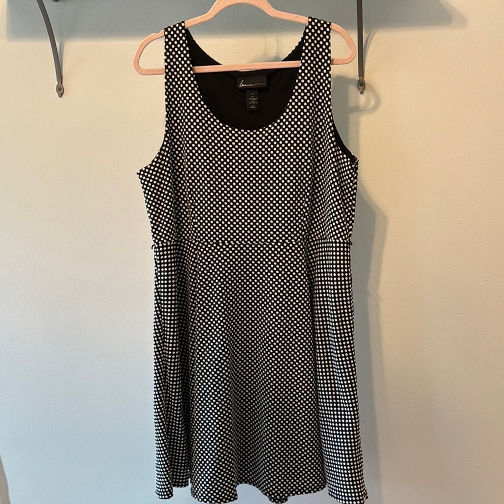 Lane Bryant Black and White A-Line Mini Dress